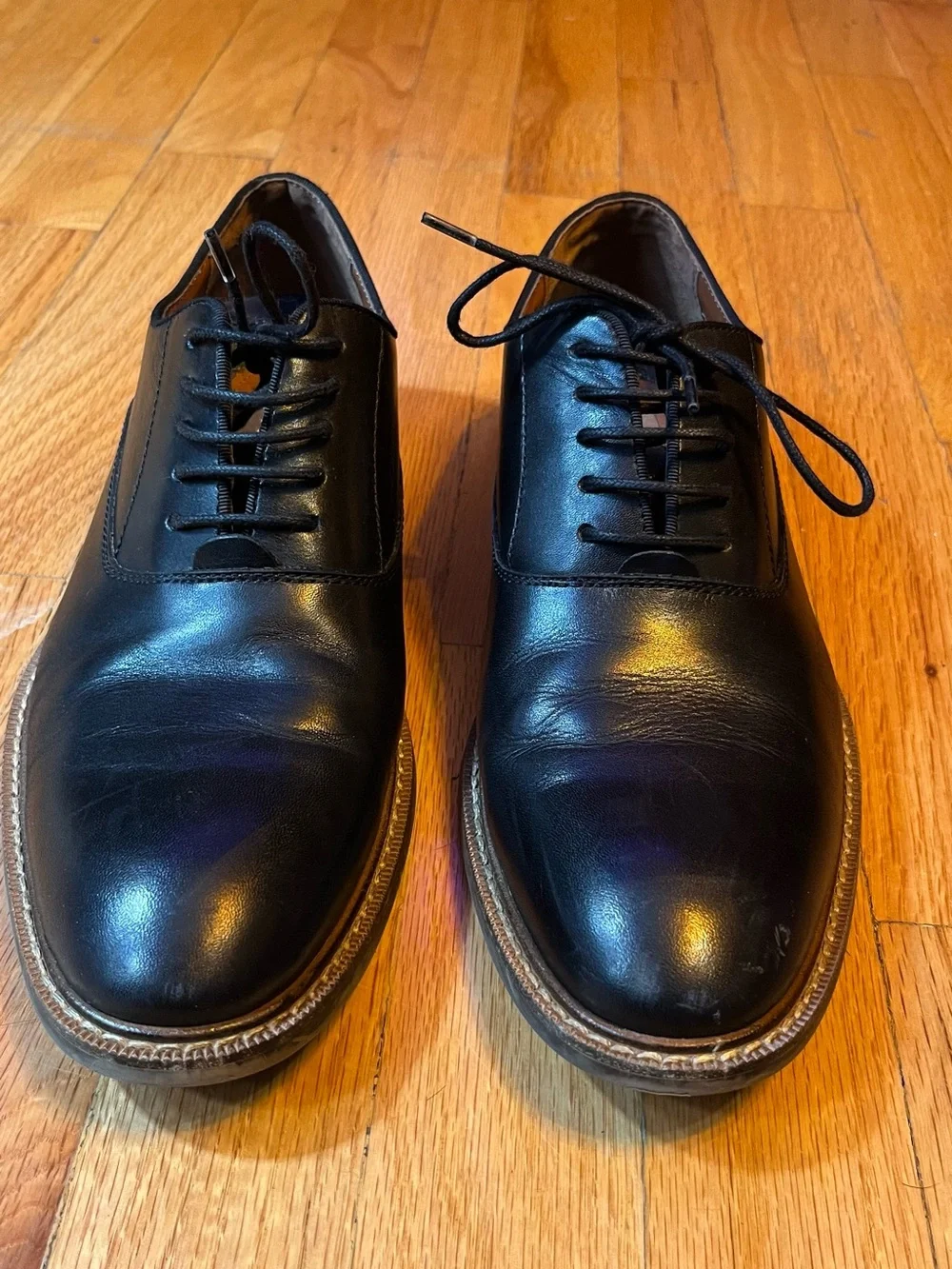 Vince Camuto Men’s Black Leather Derby Lace-Up Shoes